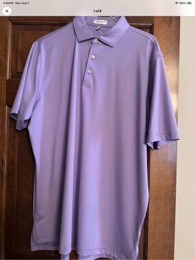 Peter Millar Summer Comfort Polo Shirt XL Solid Purple Golf/Business Casual